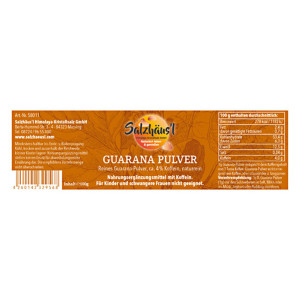 Guarana Pulver, naturrein, Apothekerqualität - 100 g / SALZHÄUS`L