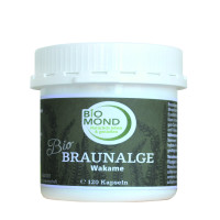 BIO Braunalge Wakame  Apothekerqualität - 120 Kapseln a´ 0,45 g  / BIOMOND