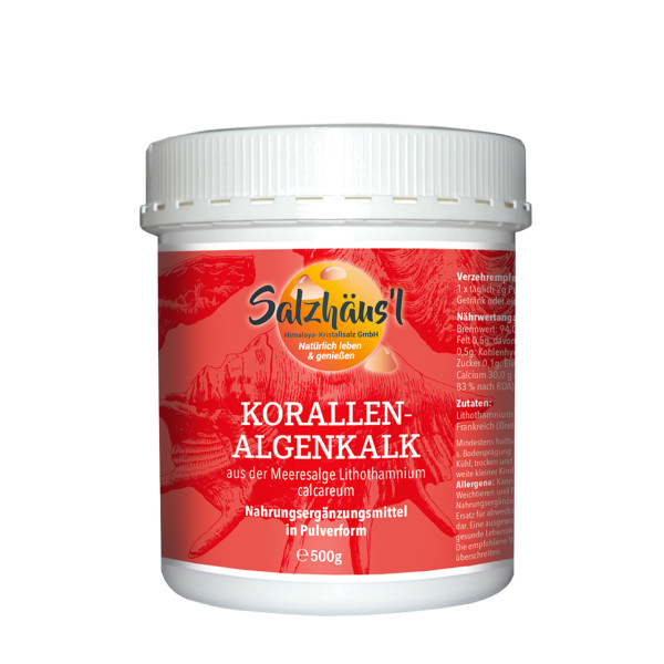 KALZIUM Lithothamnium Calcareum, Rotalge, Meereskoralle, Pulver - 500 g / SALZHÄUS`L