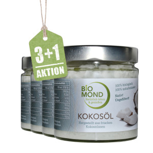 BIO Premium Kokosöl, nativ - 330 ml / AKTION 3 + 1 / BIOMOND