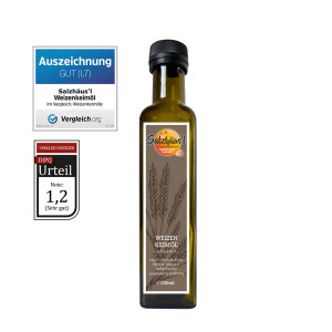 Weizenkeimöl, nativ , frisch gepresst, TESTSIEGER - AKTION 2 x 250 ml / SALZHÄUS`L