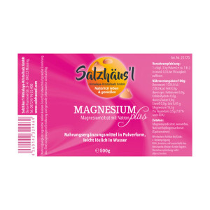 Magnesium PLUS Natron Pulver  Magnesium-Citrat - 500 g /...