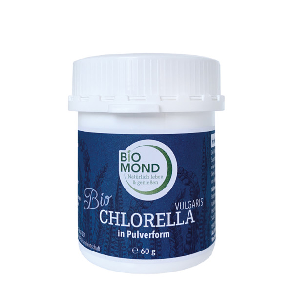 BIO Chlorella Algen Pulver, Apothekerqualität - 60 g / BIOMOND