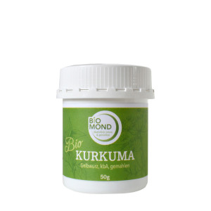 BIO Kurkuma Gelbwurz, gemahlen mit Piperin, Indien - 50 g...