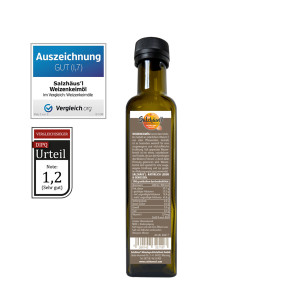 Weizenkeimöl, nativ, kalt gepresst, TESTSIEGER - 250 ml / SALZHÄUS`L